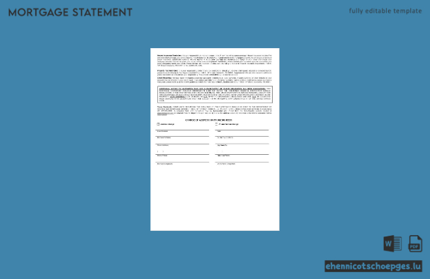 USA One Bank Hypothekenabrechnung im Word- und PDF-Format – 3 Beispielvorschau